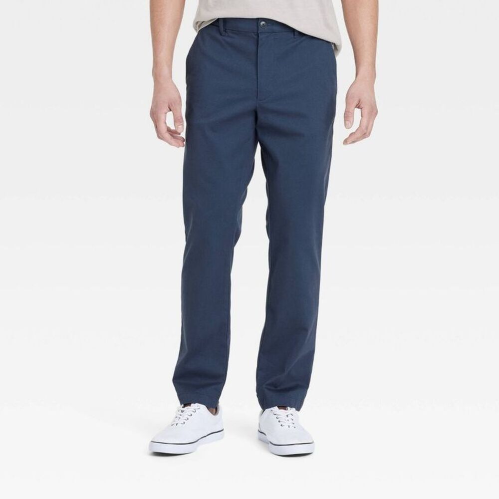 Men's Comfort Wear Slim Fit Chino Pants - Goodfellow & Co Blue 28x30